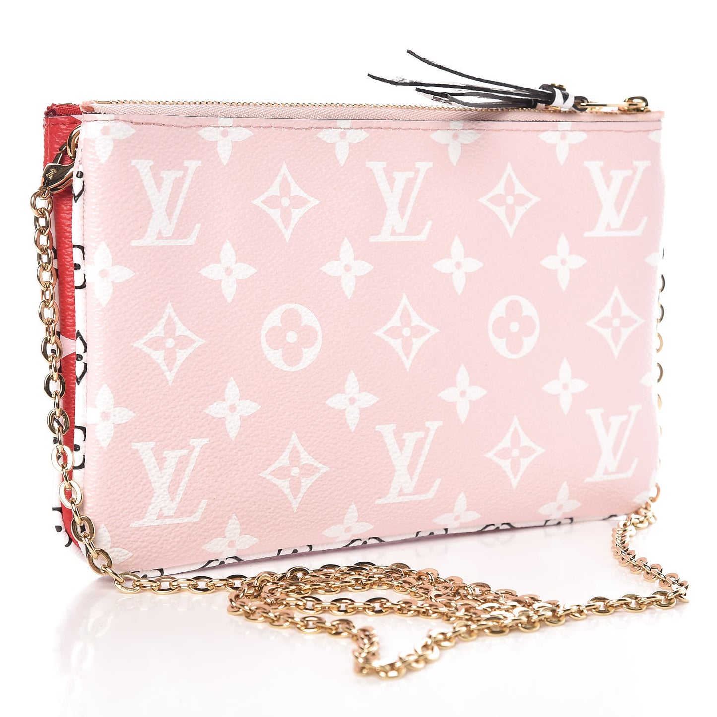 Monogram Giant Double Zip Pochette Rouge