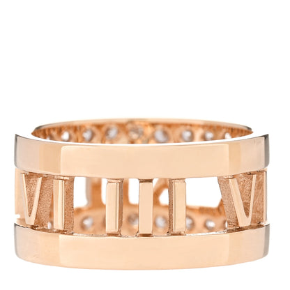Tiffany 18K Rose Gold Diamond Wide Atlas Open Ring 48 4.5 3 of 6
