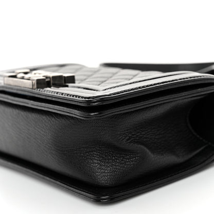 Chanel Goatskin Quilted Patent Small Duo Boy Flap Black 10 of 10