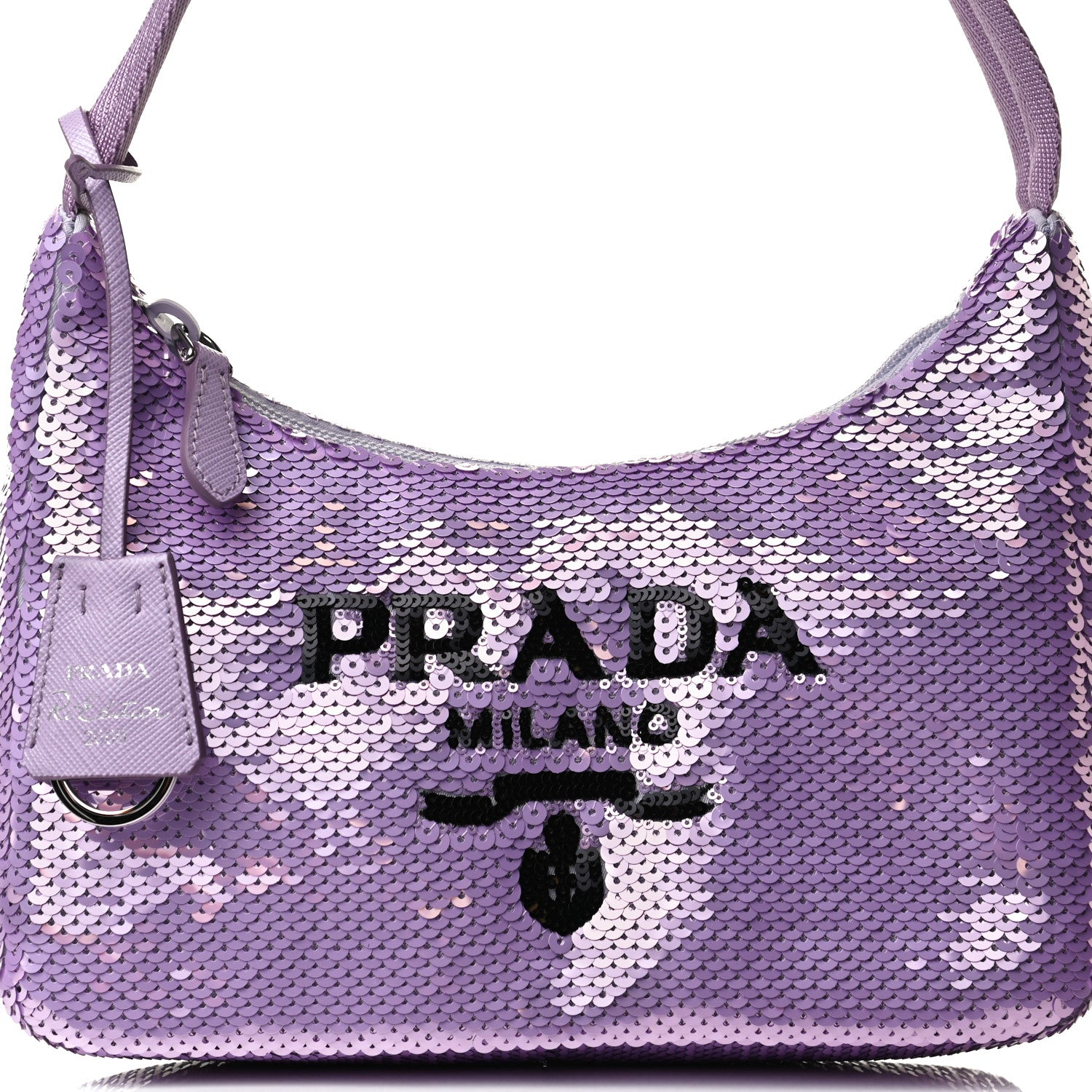 Prada Paillettes Sequin Mini Re-Edition 2000 Bag Lilium Black 9 of 13