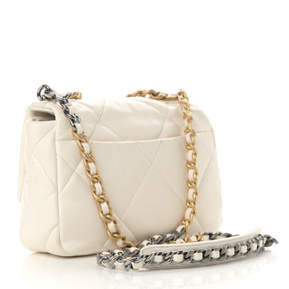 Chanel Goatskin Quilted Medium Chanel 19 Flap White 3 of 19