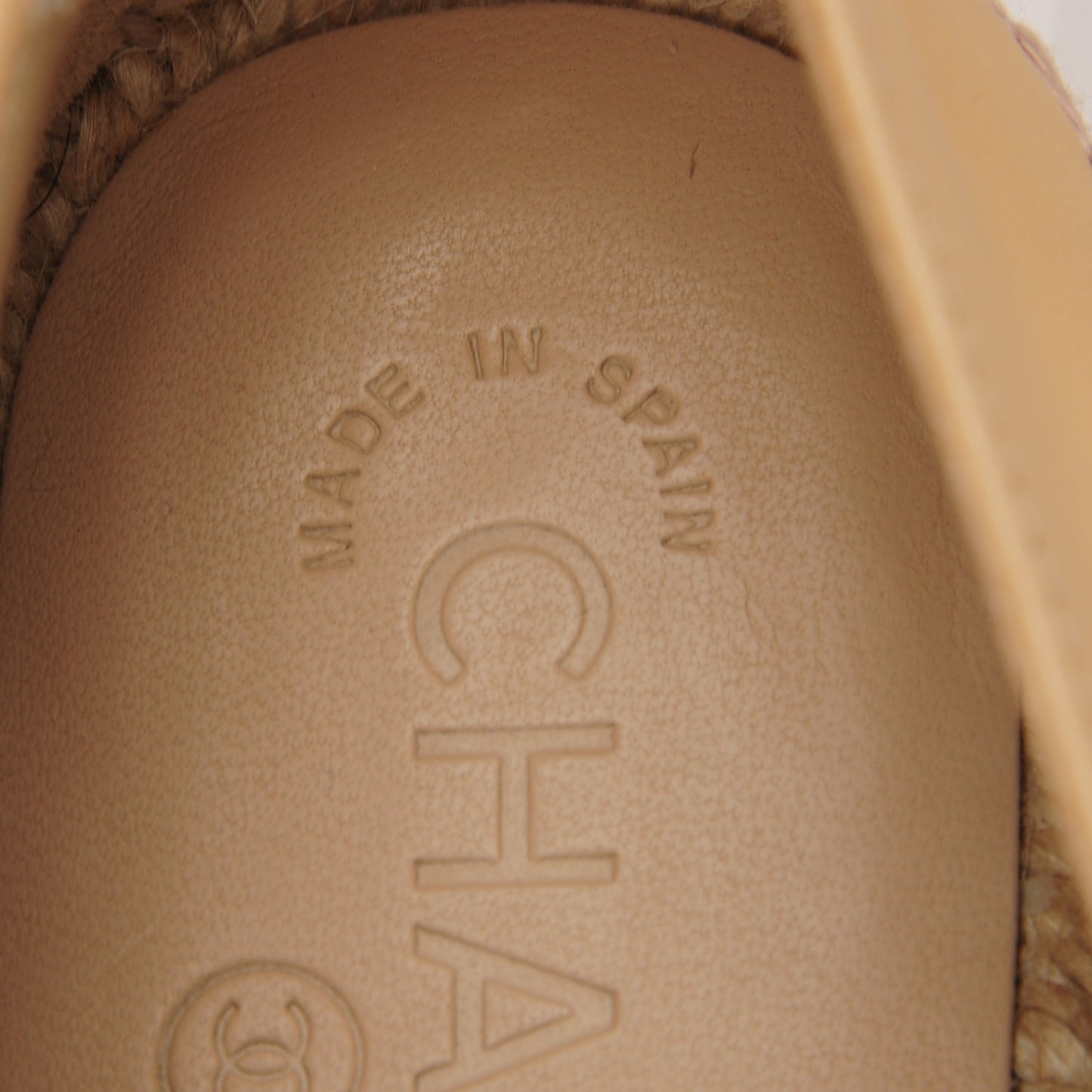 Lambskin CC Espadrilles 37 Beige Black