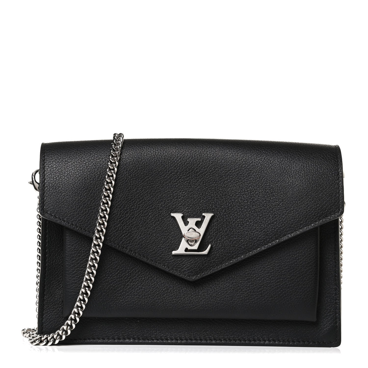 Louis Vuitton Soft Calfskin My Lockme Chain Pochette Black 1 of 12