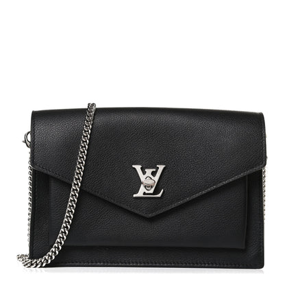 Louis Vuitton Soft Calfskin My Lockme Chain Pochette Black 1 of 12