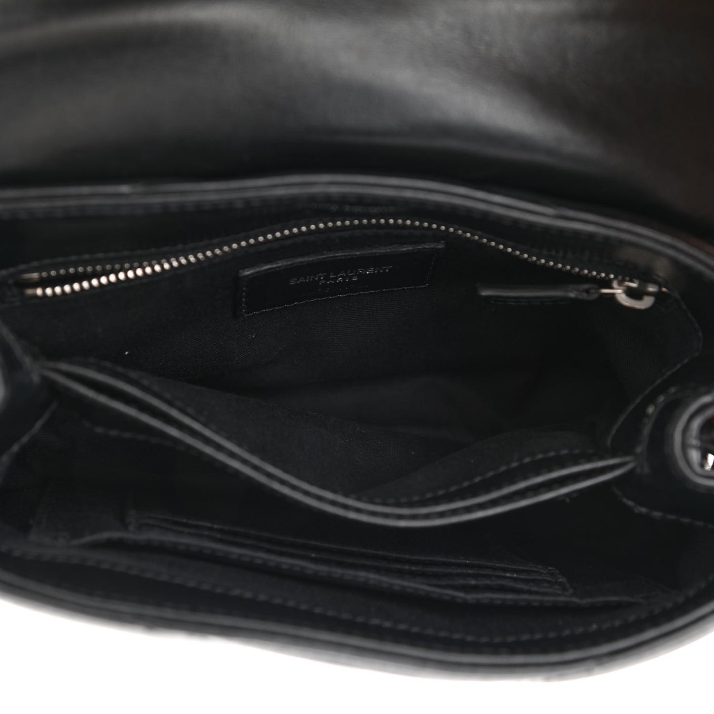 Calfskin Y Quilted Monogram Toy Loulou Crossbody Bag Black