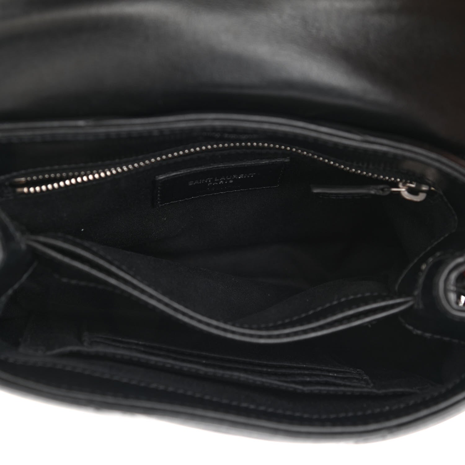 Saint Laurent Calfskin Y Quilted Monogram Toy Loulou Crossbody Bag Black 6 of 11