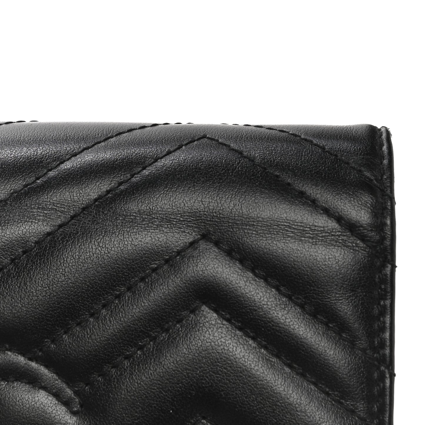 Calfskin Matelasse GG Marmont Chain Wallet Black