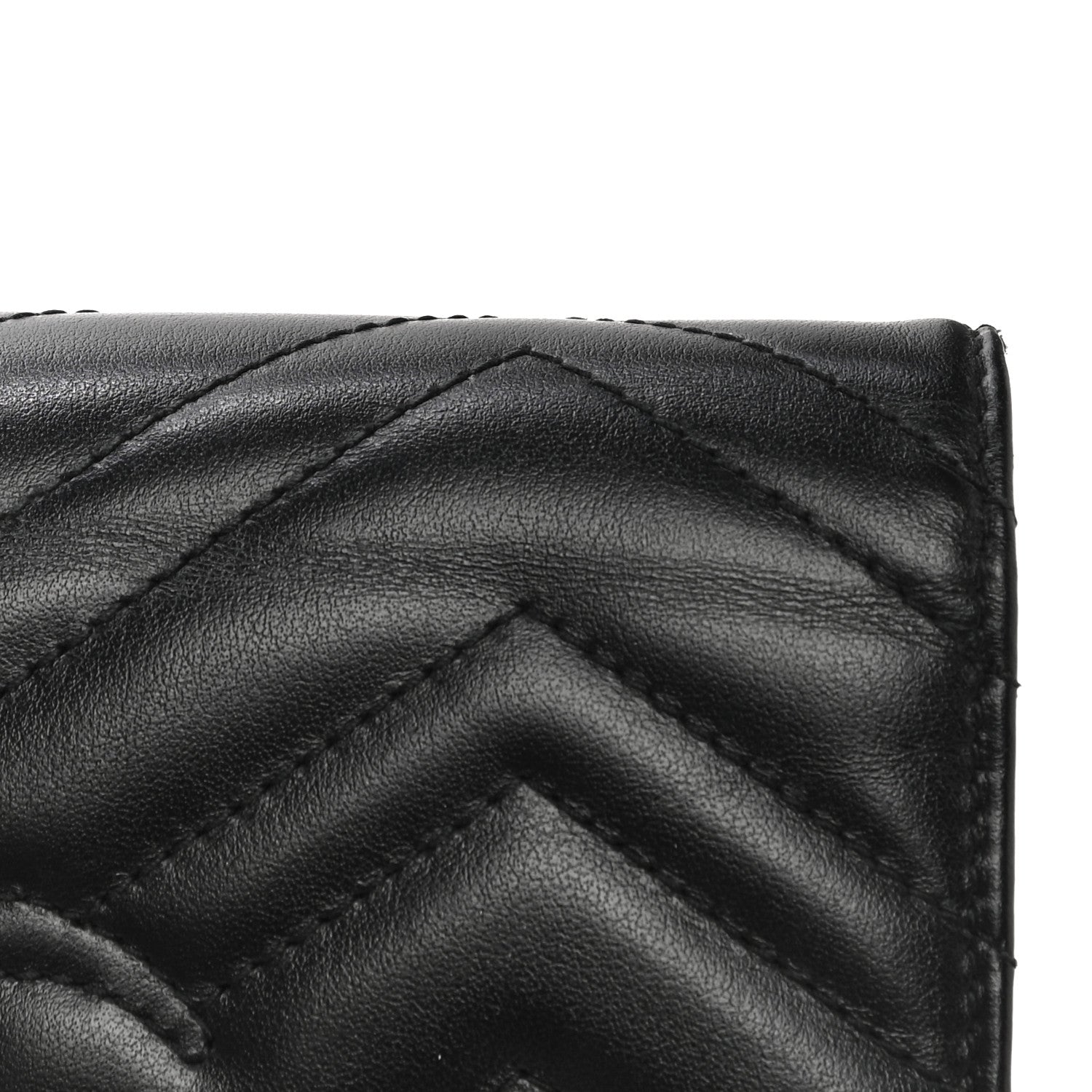 Gucci Calfskin Matelasse GG Marmont Chain Wallet Black 16 of 19