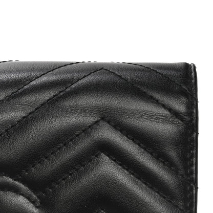 Gucci Calfskin Matelasse GG Marmont Chain Wallet Black 16 of 19