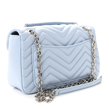 Gucci Lambskin Matelasse Medium GG Marmont Shoulder Bag Light Blue 3 of 9