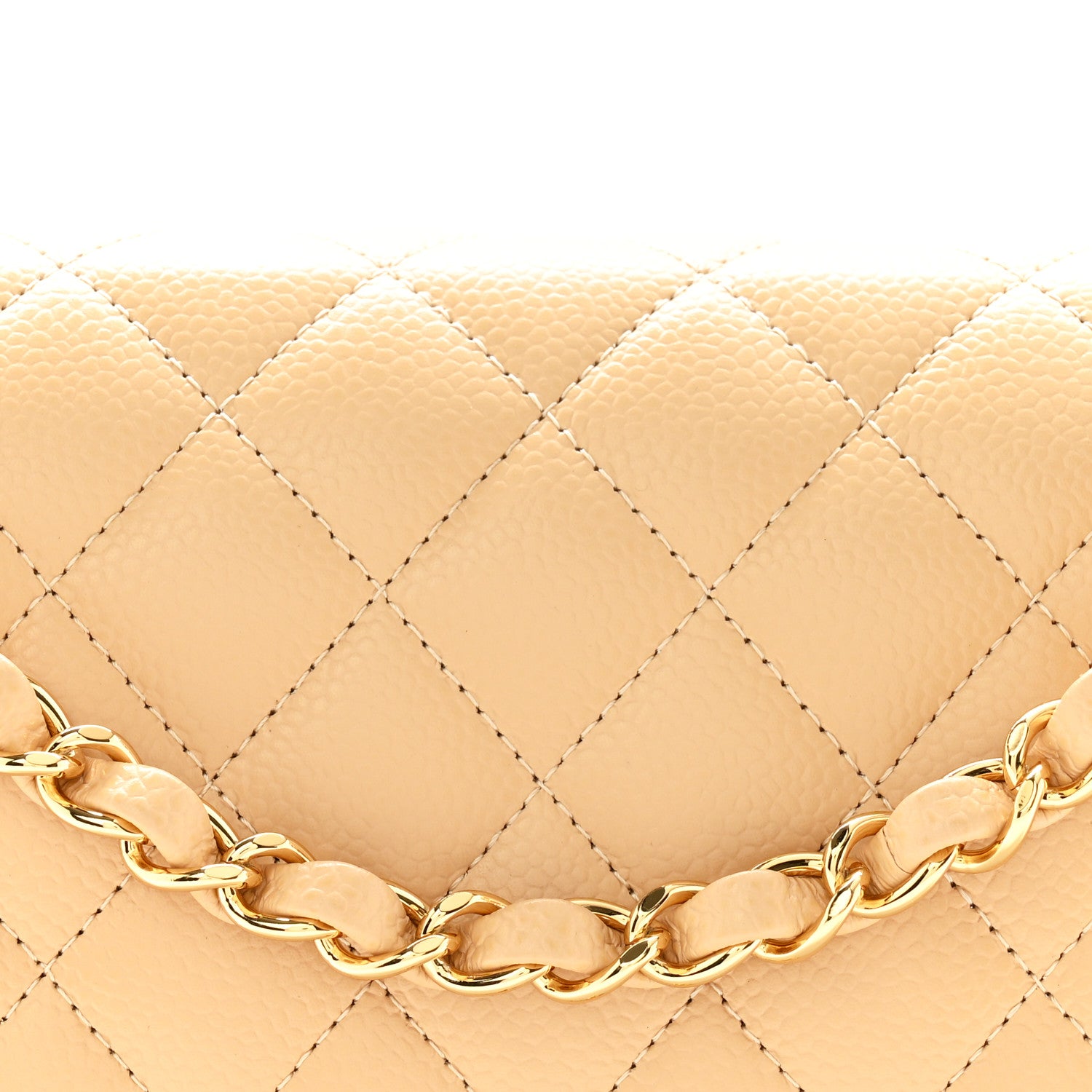 Chanel Caviar Quilted Medium Double Flap Beige 8 of 11