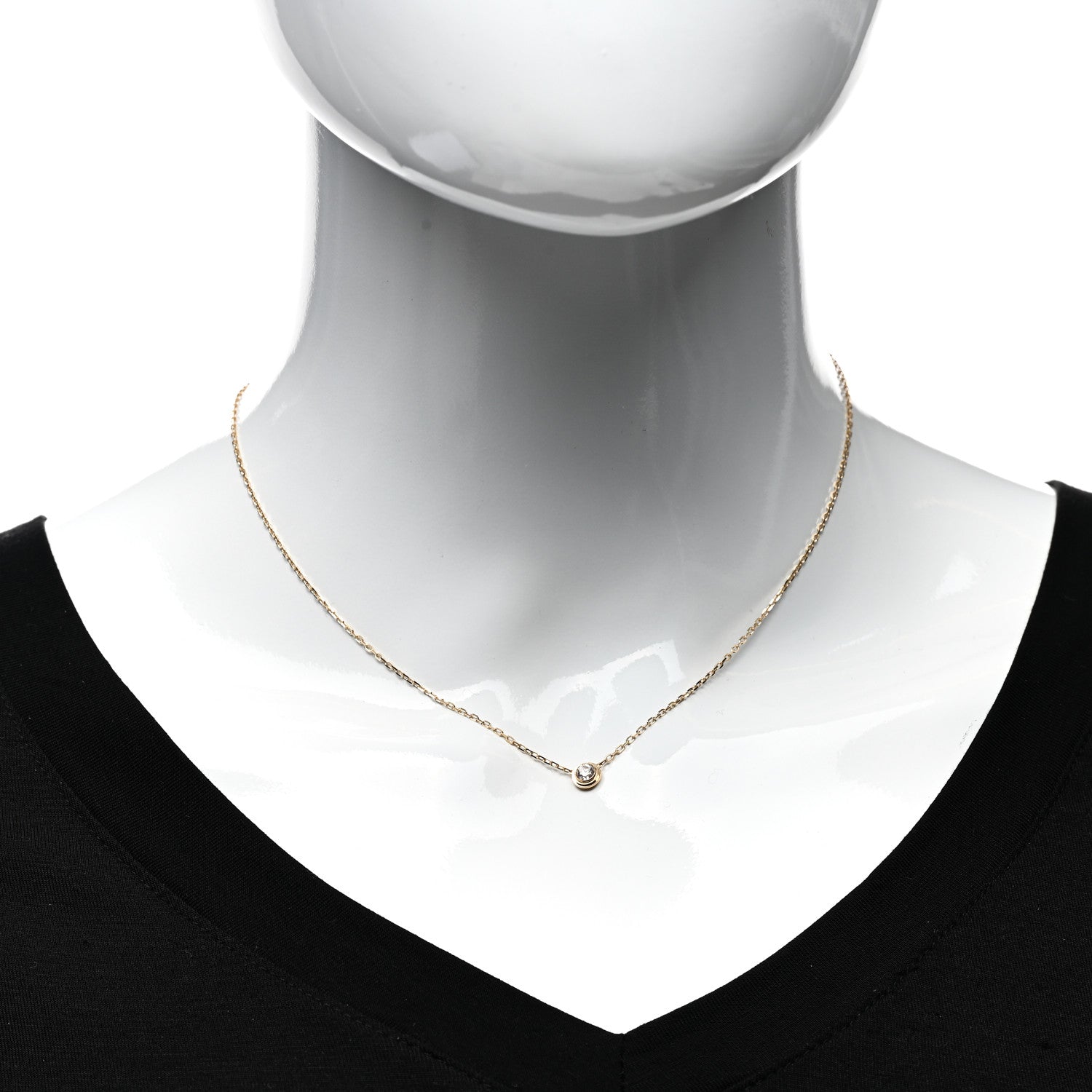 Cartier 18K Yellow Gold Diamond LM D'Amour Pendant Necklace 2 of 5