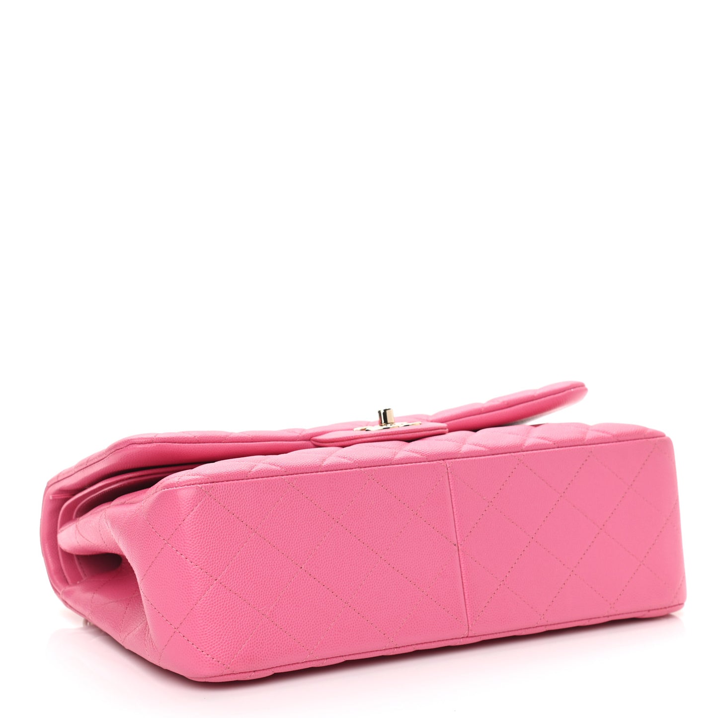 Caviar Quilted Jumbo Double Flap Pink