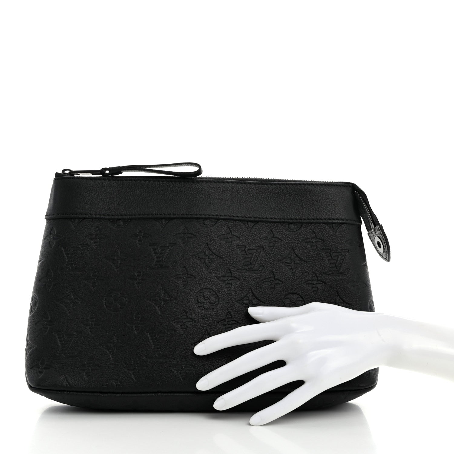 Louis Vuitton Shadow Calfskin Monogram Pochette Voyage Souple Black 2 of 6