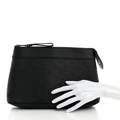 Louis Vuitton Shadow Calfskin Monogram Pochette Voyage Souple Black 2 of 6