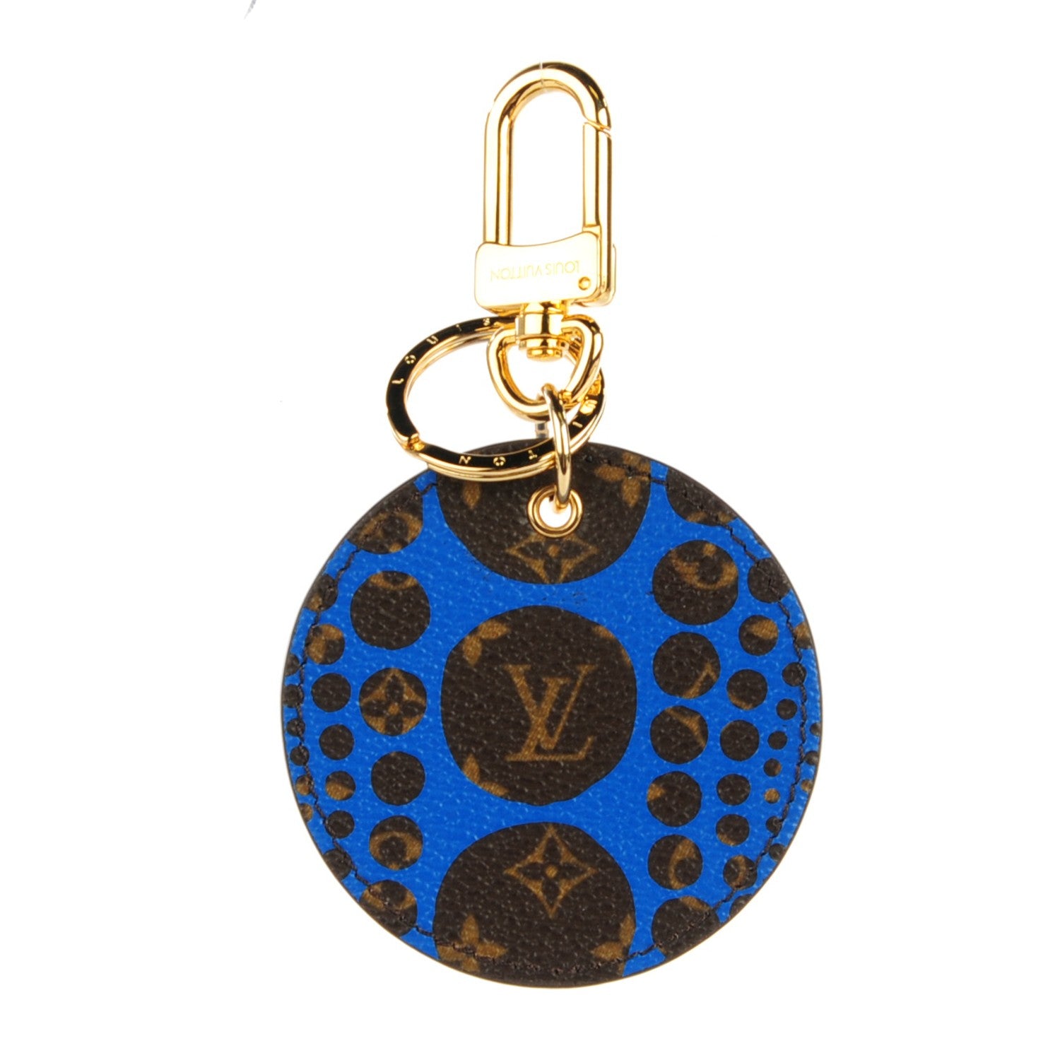 Louis Vuitton Monogram Kusama Pumpkin Dots Key Ring Blue 1 of 10