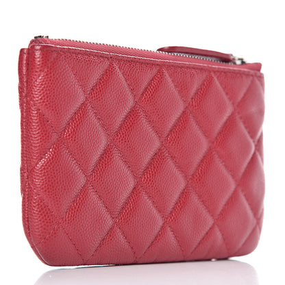 Chanel Caviar Quilted Small Cosmetic Case Dark Pink 3 of 8