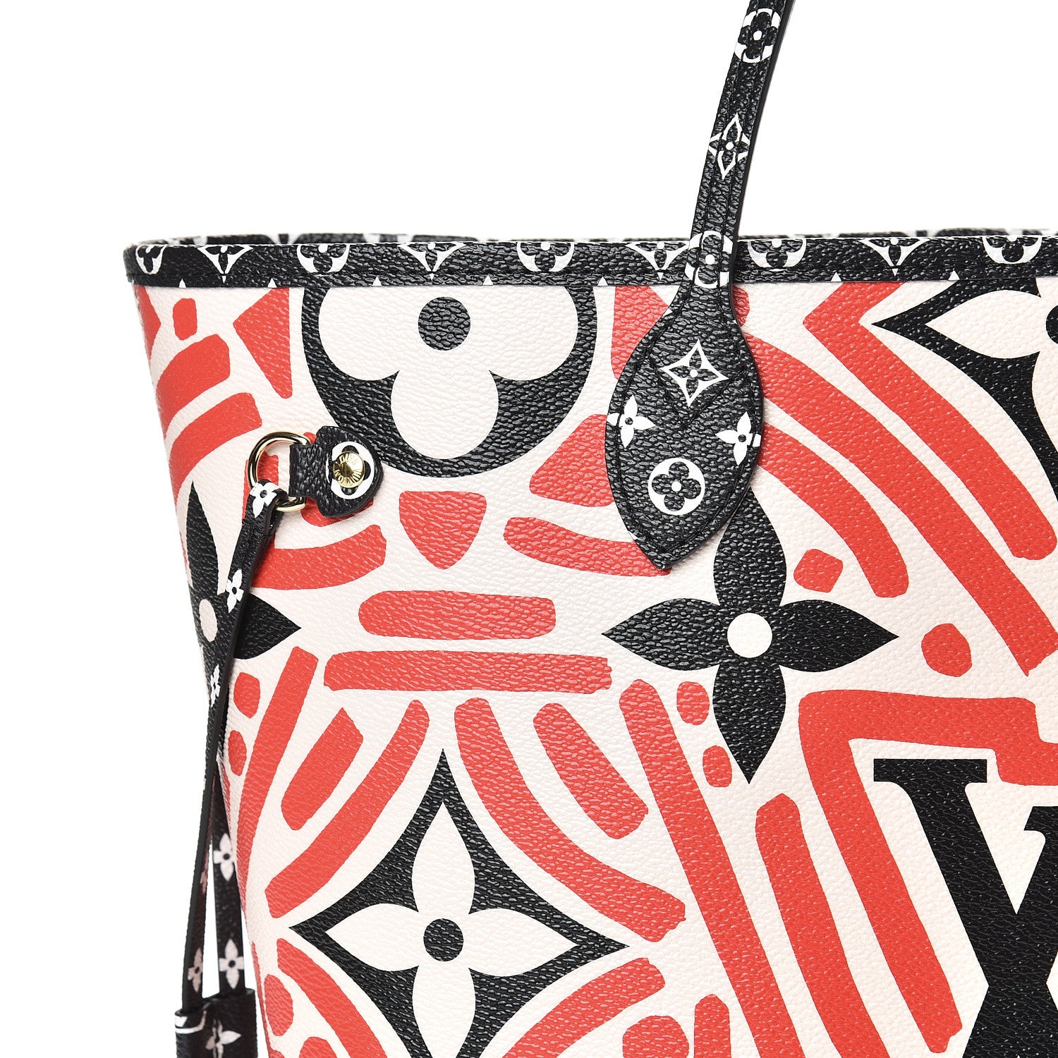 Louis Vuitton Monogram Giant Crafty Neverfull MM Creme Rouge Black 7 of 9