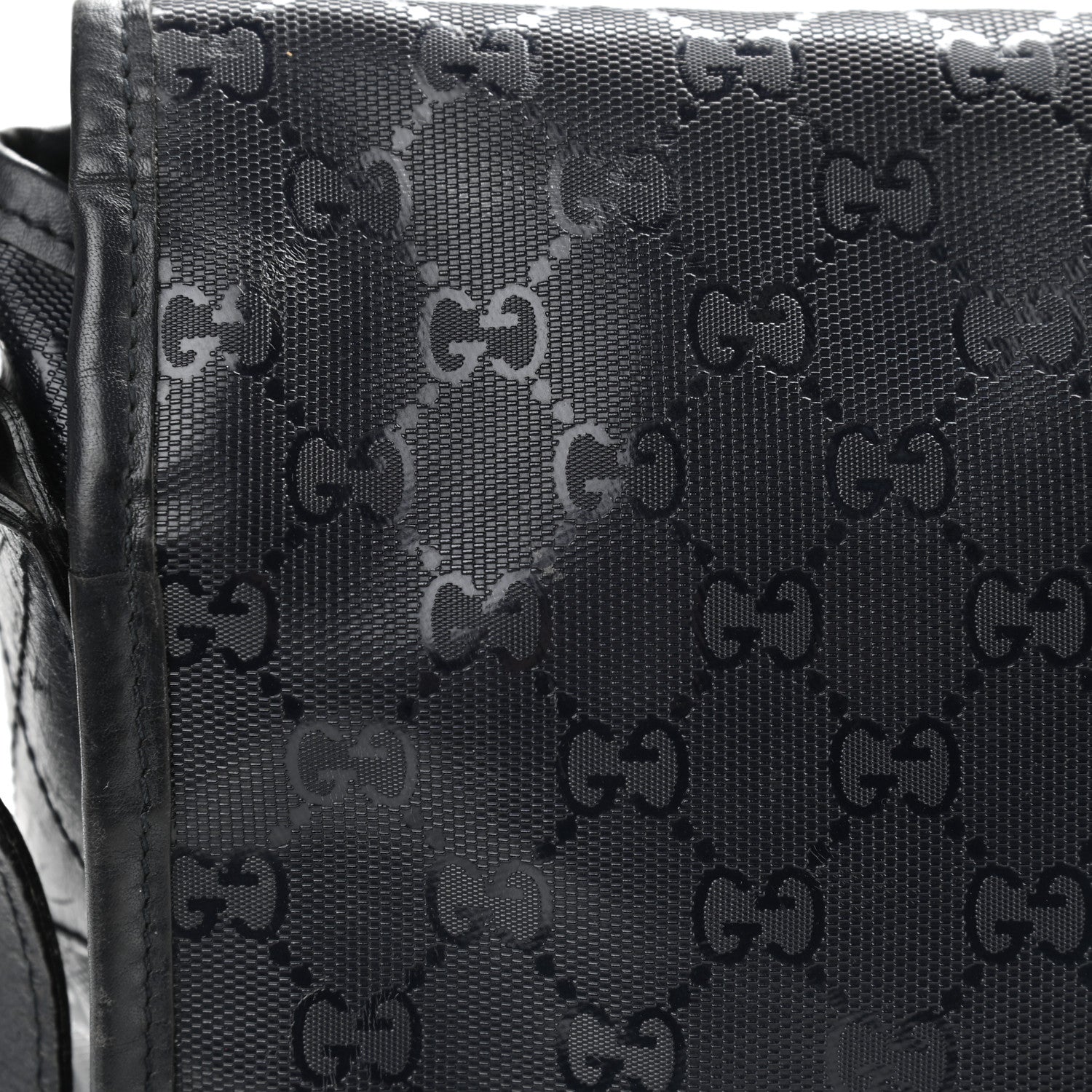 Gucci Imprime Monogram Medium Double Buckle Flap Messenger Bag Navy 11 of 16