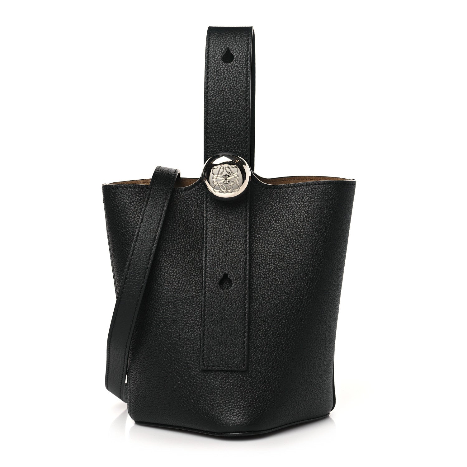 Loewe Soft Grained Calfskin Mini Pebble Bucket Bag Black 1 of 10