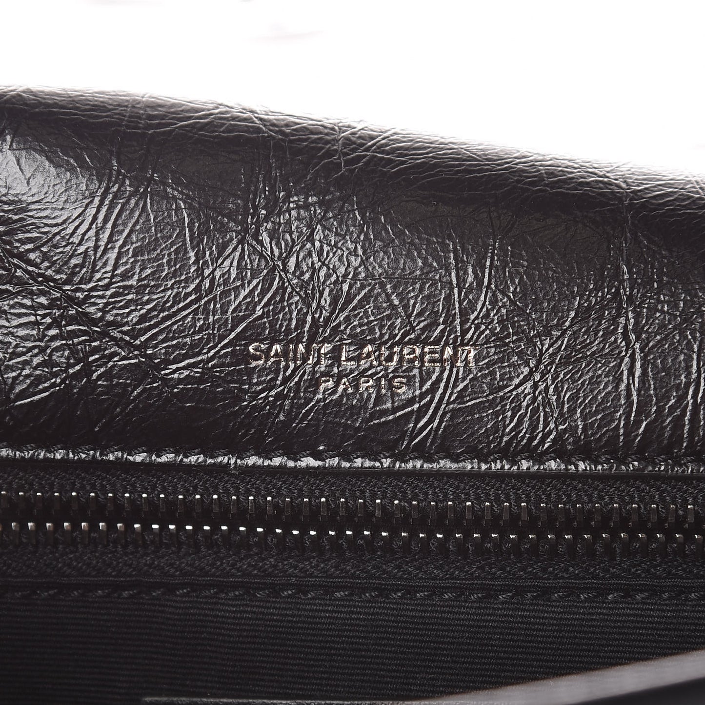 Crinkled Calfskin Matelasse Monogram Medium Niki Chain Satchel Black