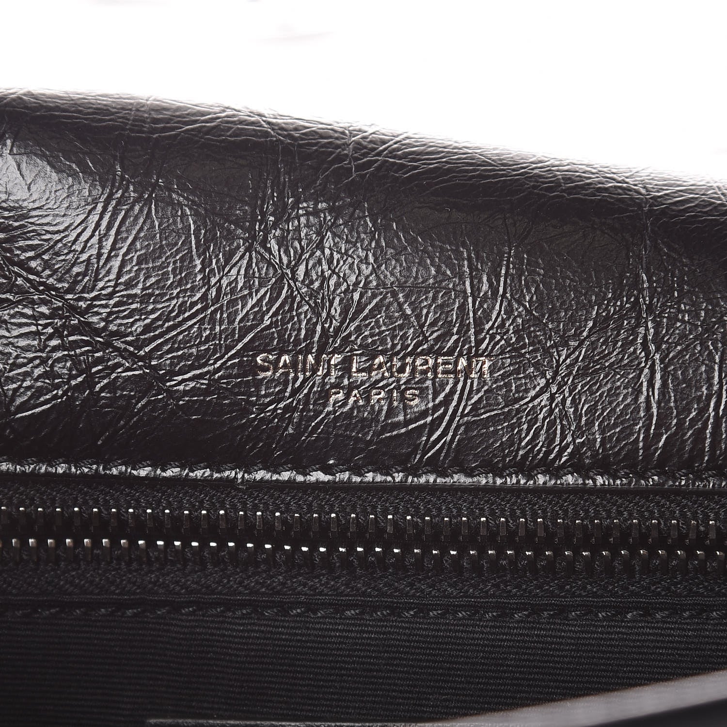 Saint Laurent Crinkled Calfskin Matelasse Monogram Medium Niki Chain Satchel Black 6 of 10