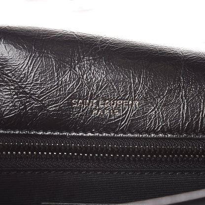 Saint Laurent Crinkled Calfskin Matelasse Monogram Medium Niki Chain Satchel Black 6 of 10