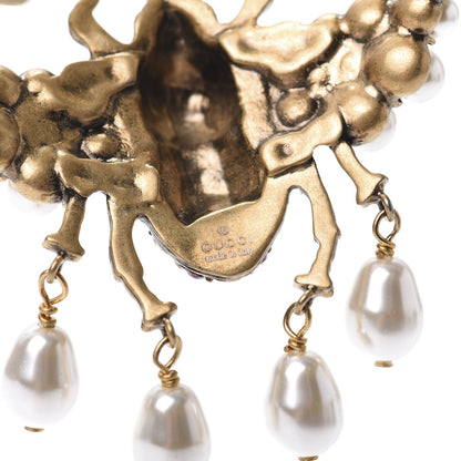 Gucci Crystal Pearl GG Sylvie Bee Necklace 4 of 4
