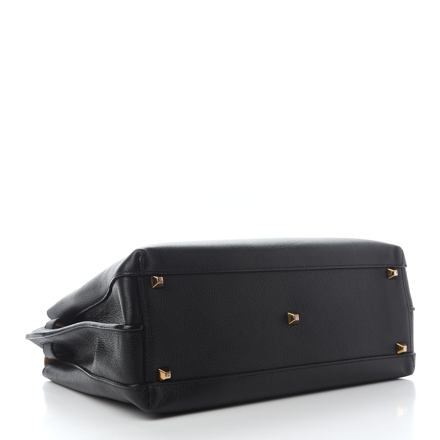 Grained Calfskin Large Milla Tote Black
