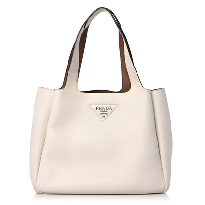 Prada Vitello Daino Dynamique Tote White Caramel 1 of 15