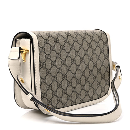 Gucci GG Supreme Monogram Horsebit 1955 Shoulder Bag Beige Mystic White 3 of 10