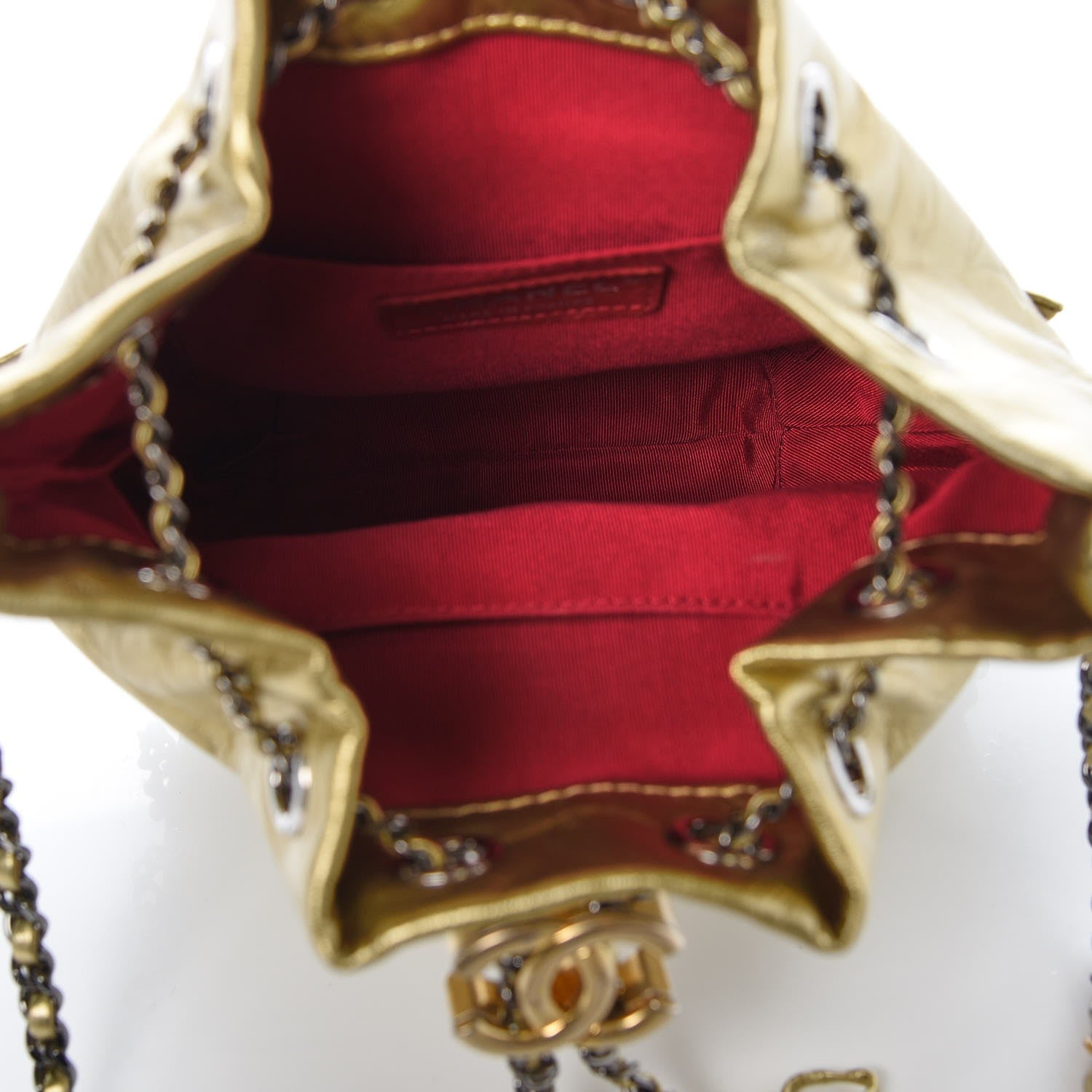 Chanel Metallic Aged Calfskin Quilted Small Gabrielle Bucket Gold 5 of 8