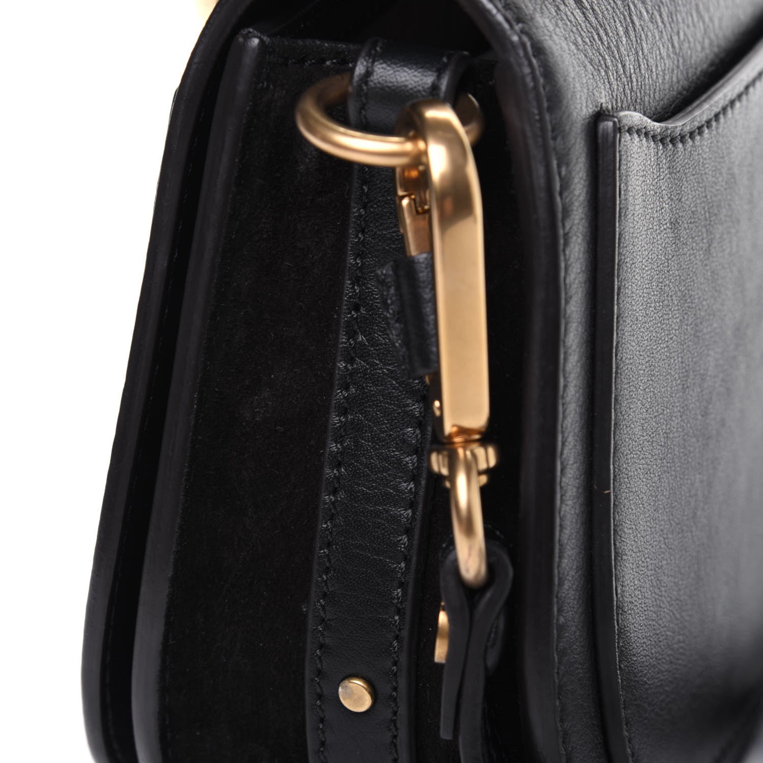 Chloe Calfskin Suede Small Nile Bracelet Bag Black 18 of 23