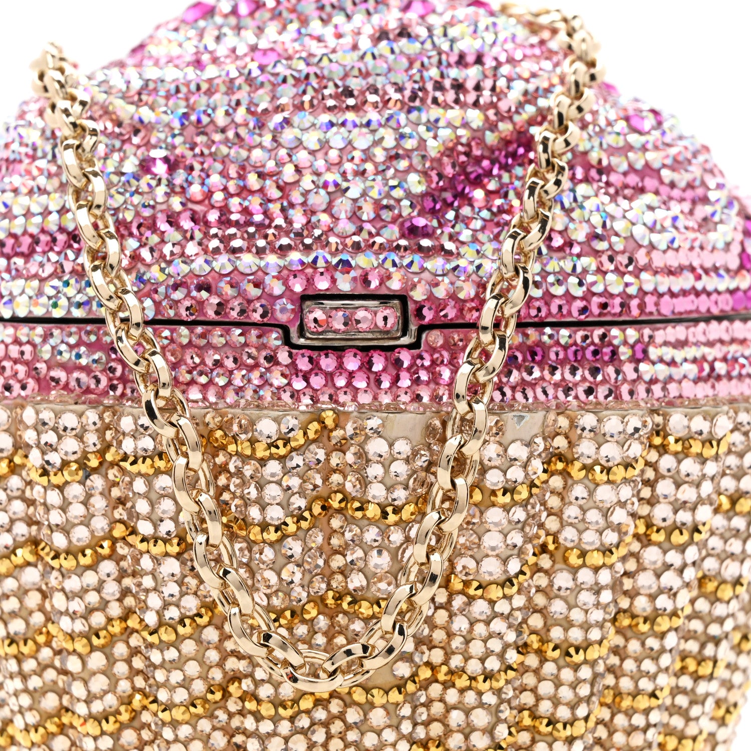 Judith Leiber Crystal Cupcake Minaudiere Clutch Gold Multicolor 8 of 11