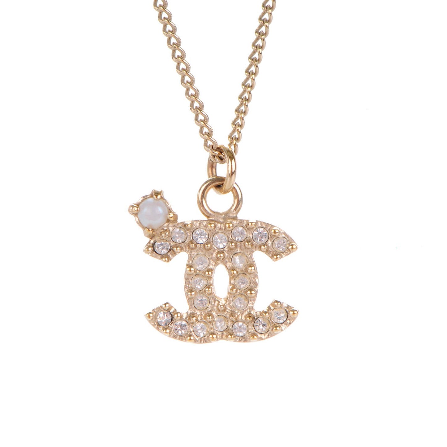 Crystal Timeless CC Necklace Gold