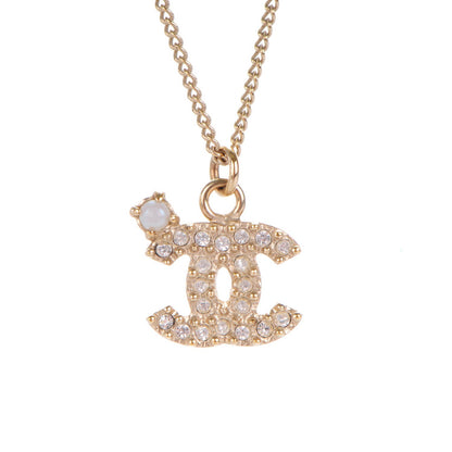 Chanel Crystal Timeless CC Necklace Gold 3 of 5
