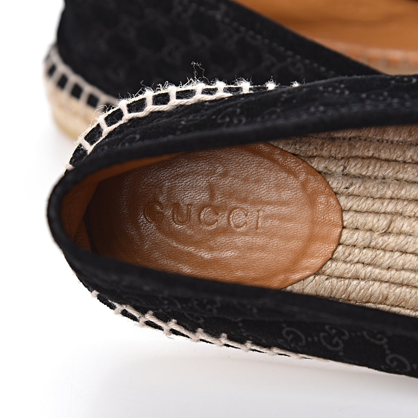 Suede Microguccissima Espadrilles 38.5 Black