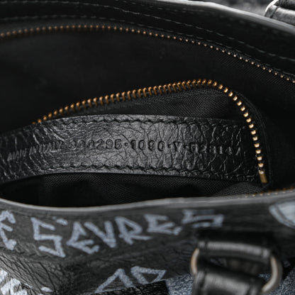 Balenciaga Agneau Arena Graffiti All Over Classic Hardware Mini City Black White 8 of 11