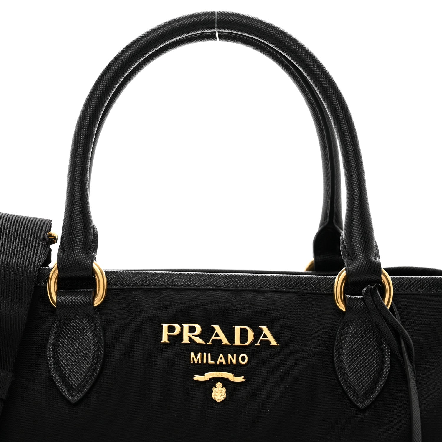 Prada Tessuto Nylon Saffiano Small Tote Black 5 of 9