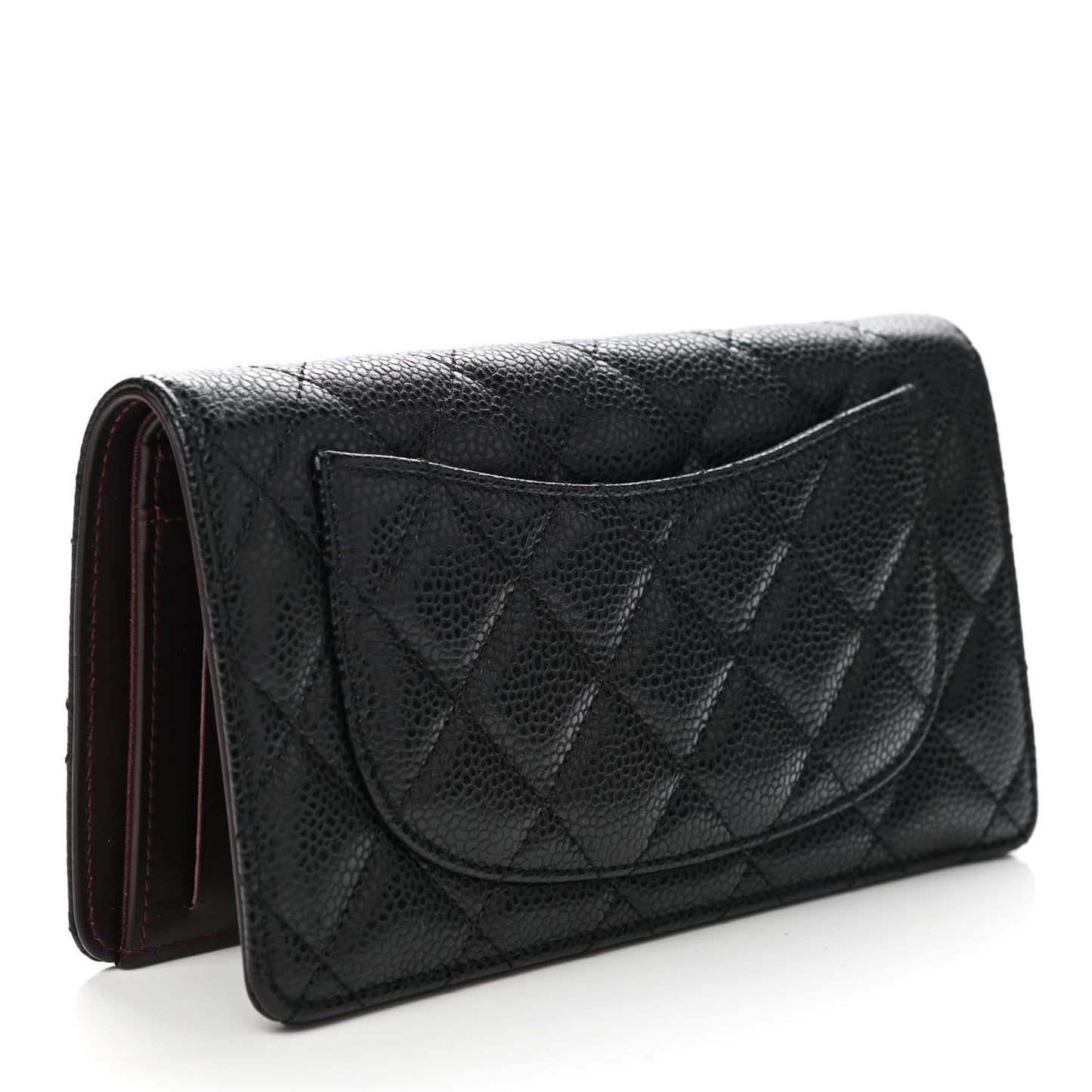 Caviar Quilted Yen Wallet Black