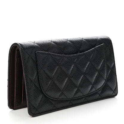 Chanel Caviar Quilted Yen Wallet Black 3 of 11