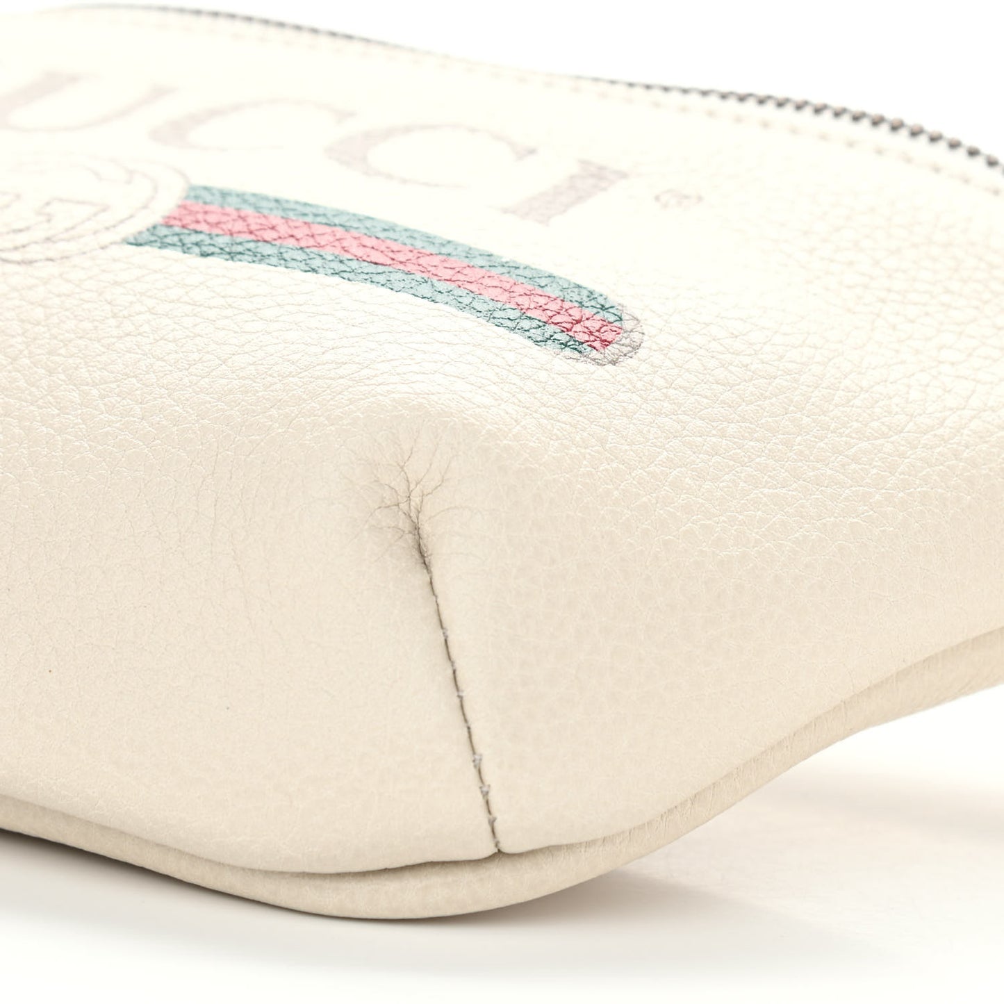 Grained Calfskin Small Logo Belt Bag White