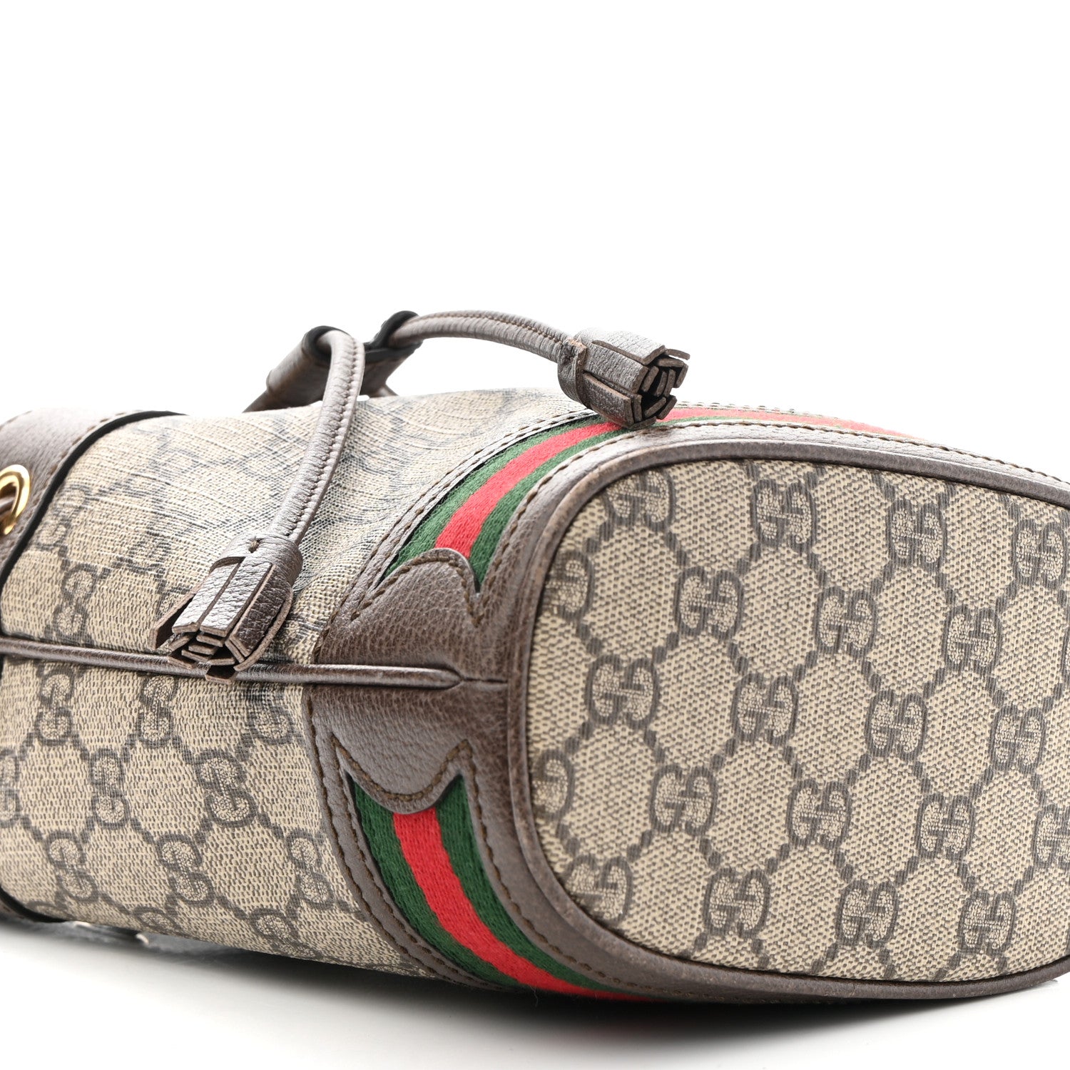 Gucci GG Supreme Monogram Web Mini Ophidia Bucket Bag Brown 8 of 10