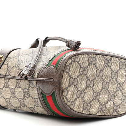 Gucci GG Supreme Monogram Web Mini Ophidia Bucket Bag Brown 8 of 10