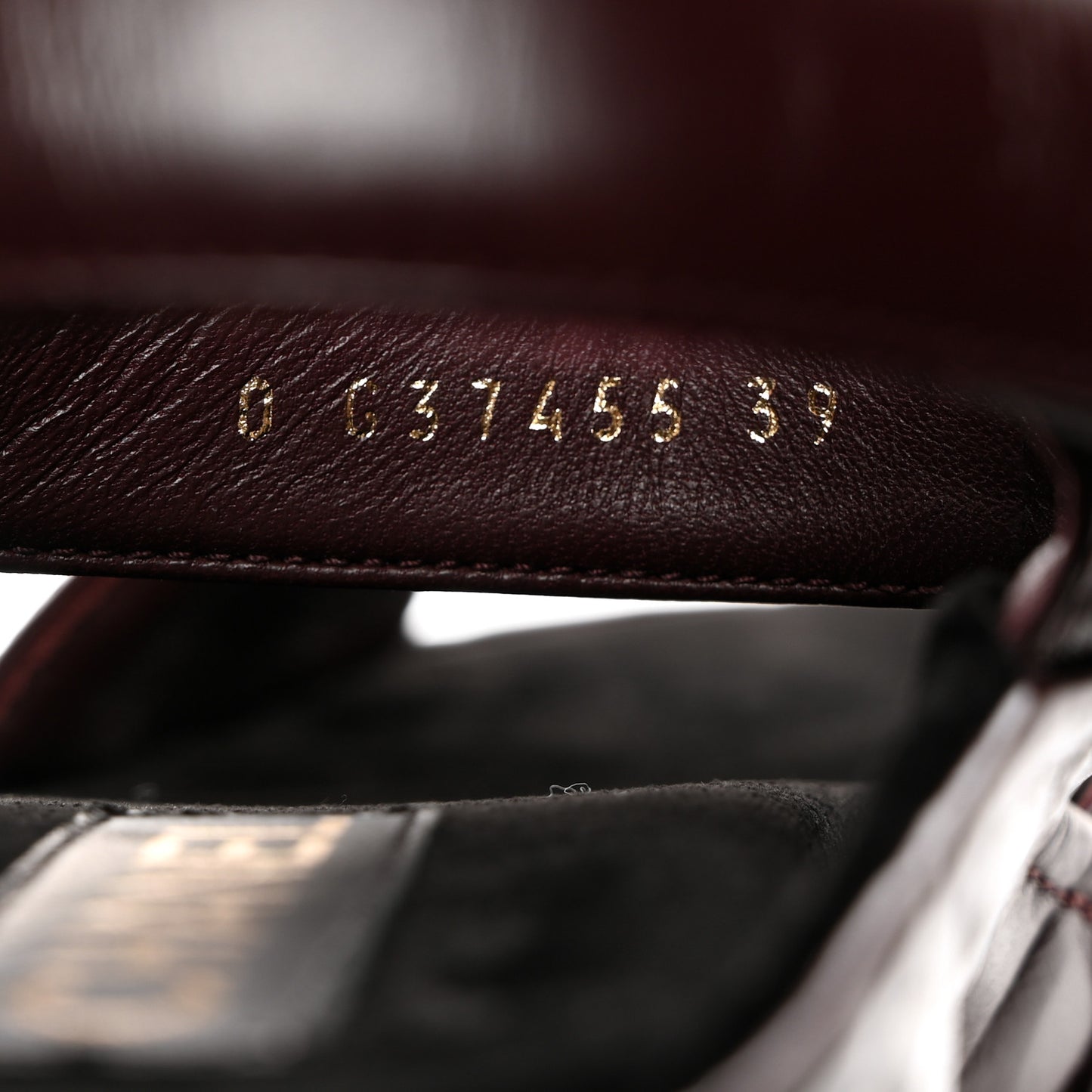 Shiny Calfskin Logo Platform Sandals 39 Burgundy