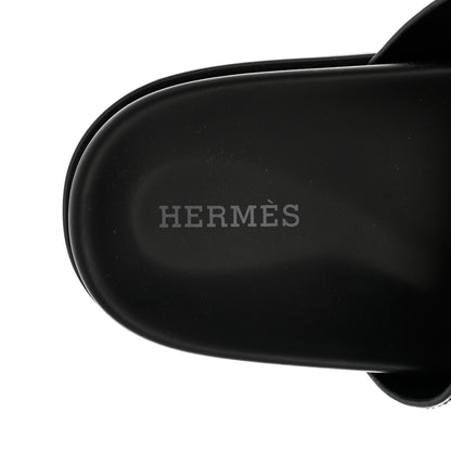 Hermes Calfskin Womens Chypre Sandals 36.5 Black 7 of 9