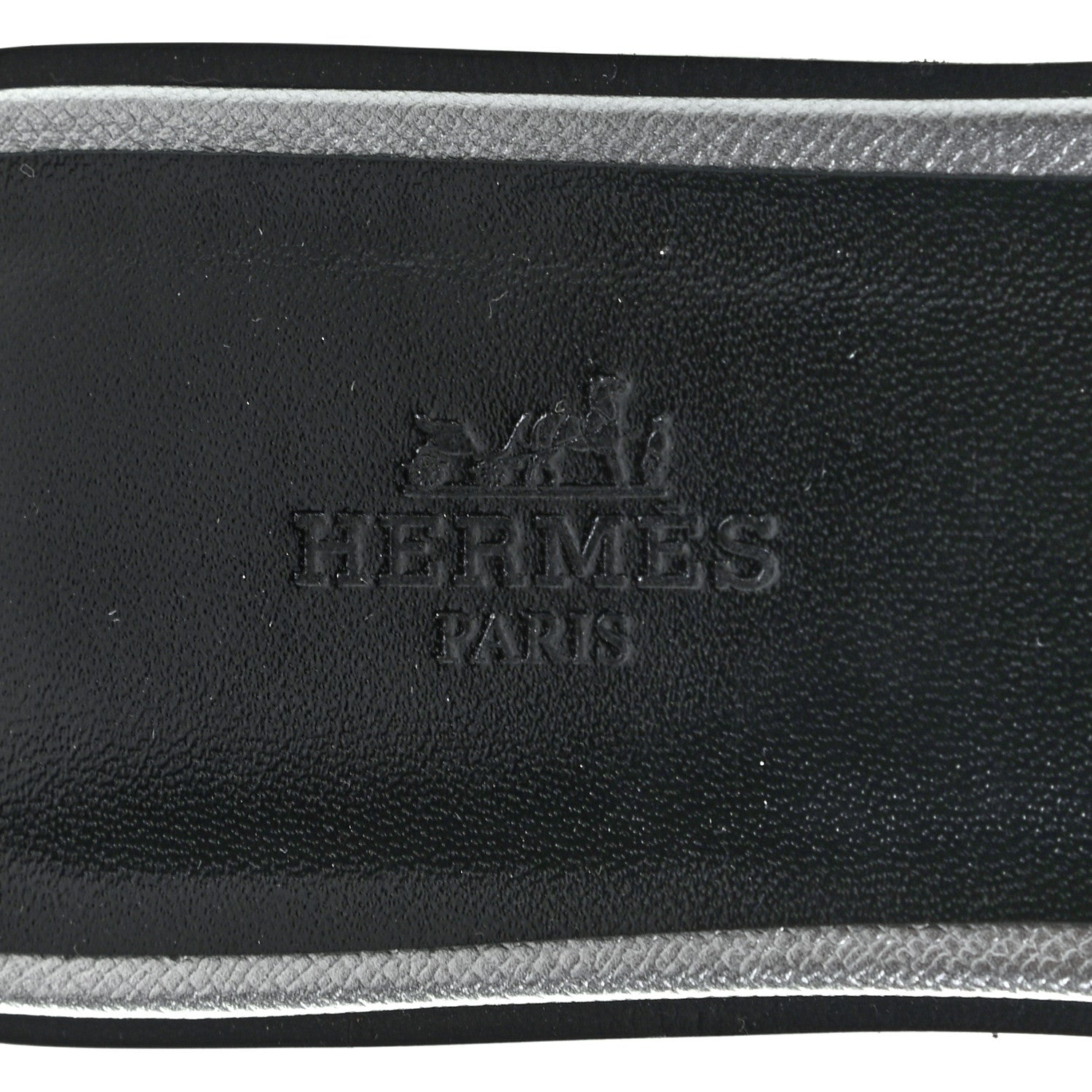 Hermes Metallic Epsom Oran Sandals 38 Gris Argente 6 of 8