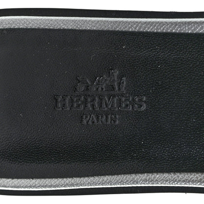 Hermes Metallic Epsom Oran Sandals 38 Gris Argente 6 of 8