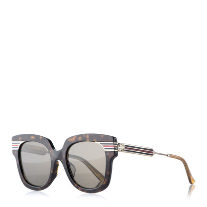 Gucci Acetate Square Frame Web Sunglasses GG0281S Havana 1 of 7