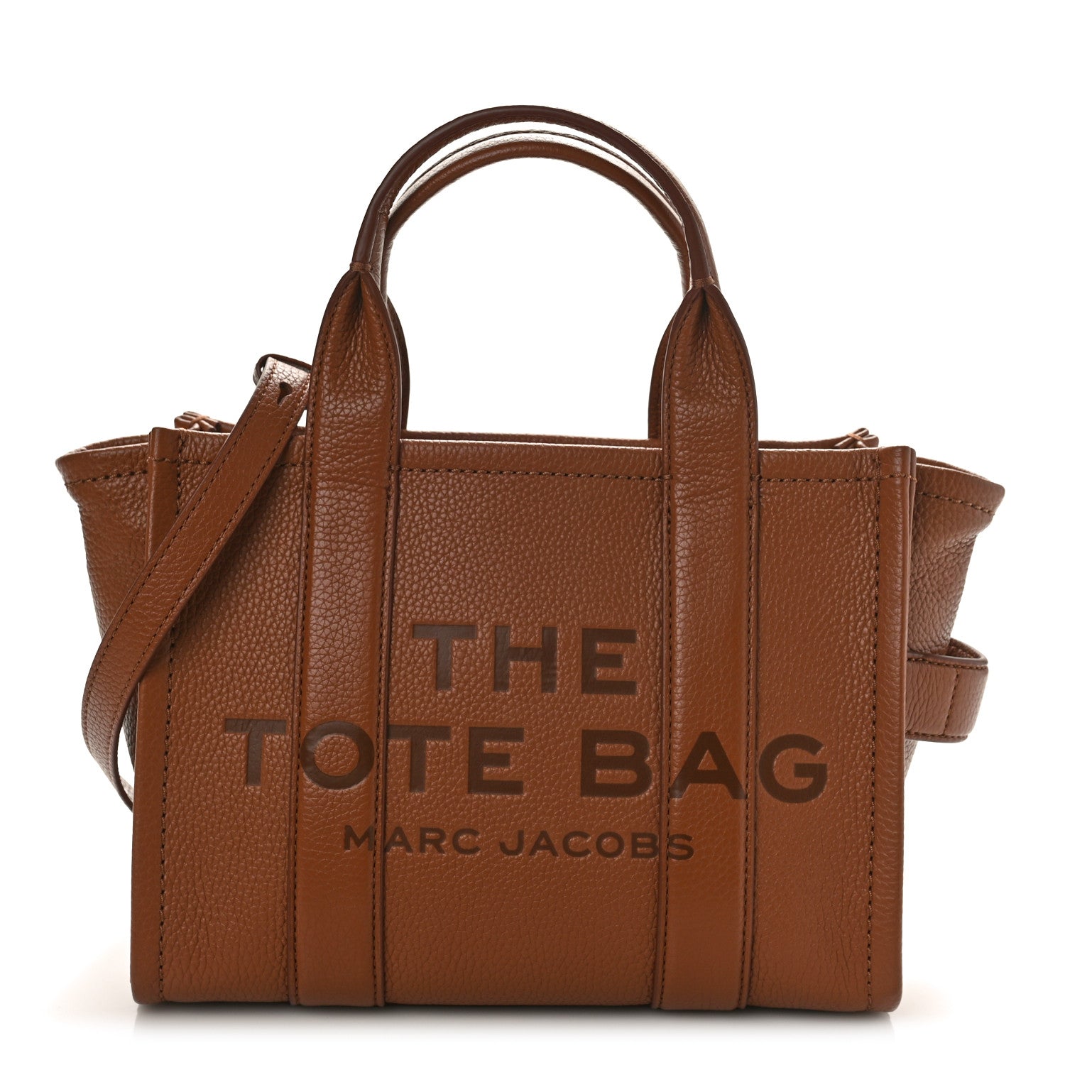 Marc Jacobs Grained Calfskin Mini The Tote Bag Argan Oil 1 of 8